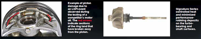 Piston damage and shaft wear